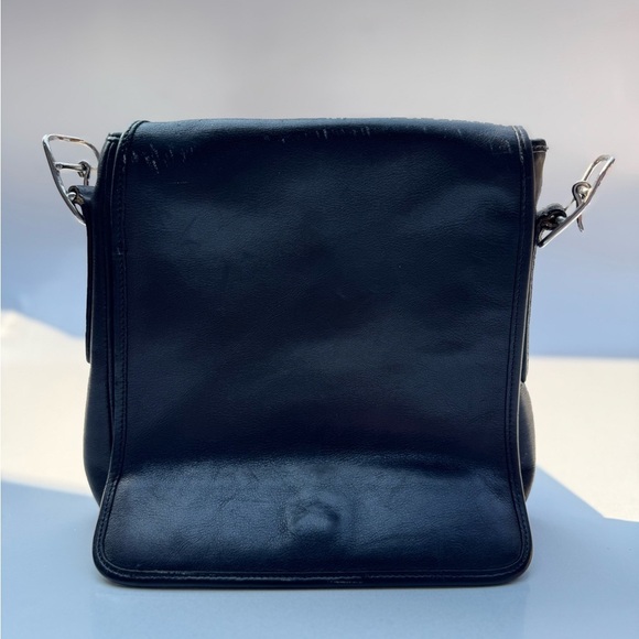 Coach Vintage Messenger Bag Black Leather Signature Lining Style 9335 (No Strap) - Picture 2 of 9